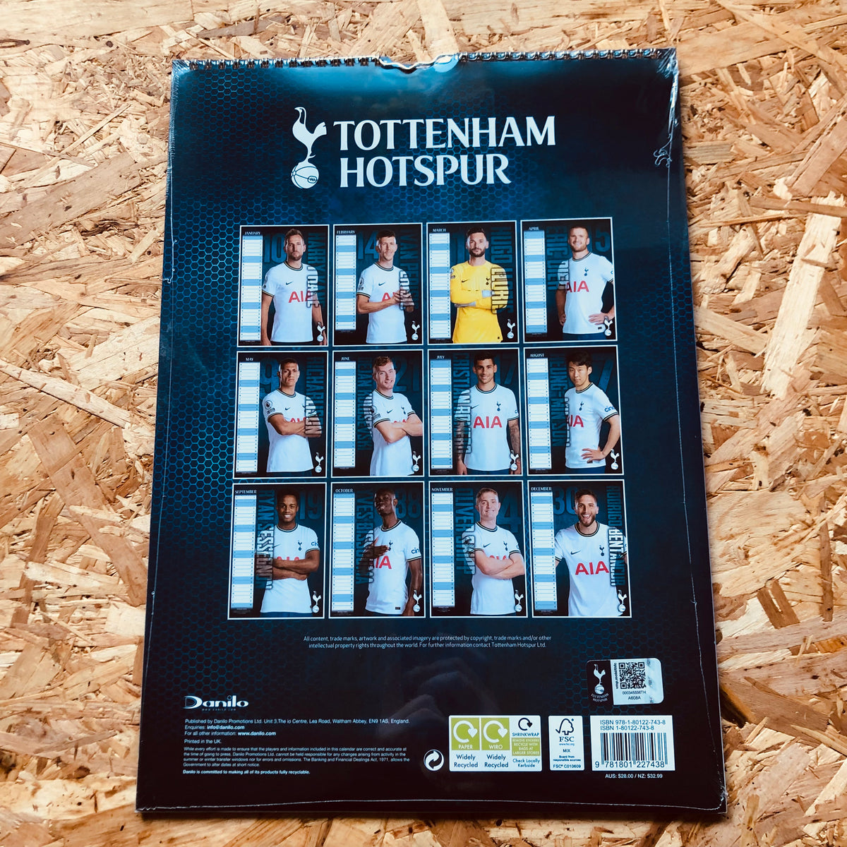 Tottenham Hotspur 2023 A3 calendar Stanchion