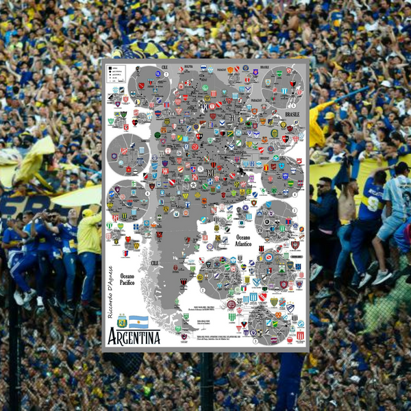 Football Maps poster: Argentina - **PREORDER**