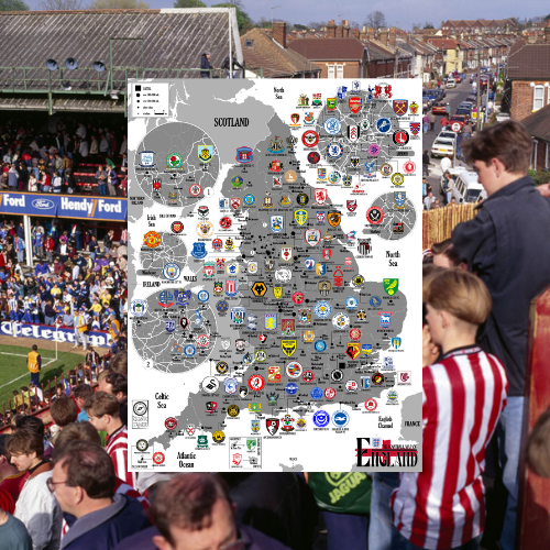 Football Maps poster: England - **PREORDER**