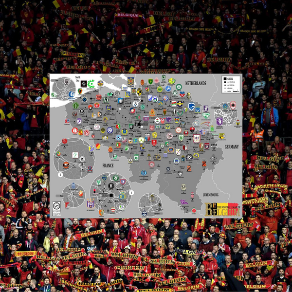 Football Maps poster: Belgium - **PREORDER**