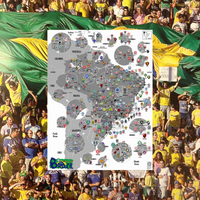 Football Maps poster: Brazil - **PREORDER**