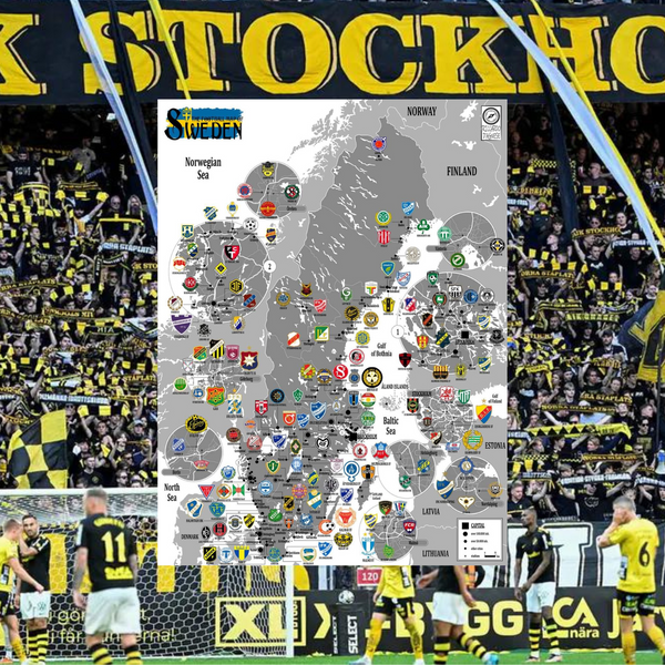 Football Maps poster: Sweden - **PREORDER**