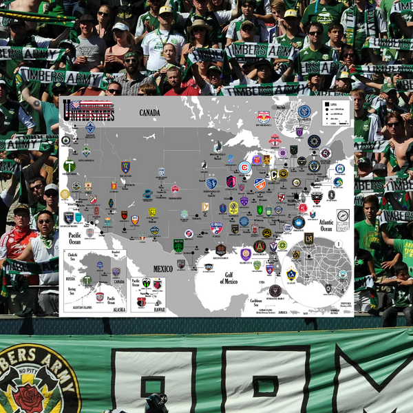 Football Maps poster: USA - **PREORDER**